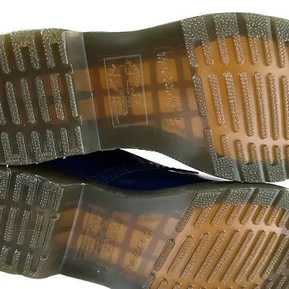 New ! Women's Dr. Martens 1460 Patent Leather Lace Up Boots Blue Lucido, size 6 - Picture 9 of 9